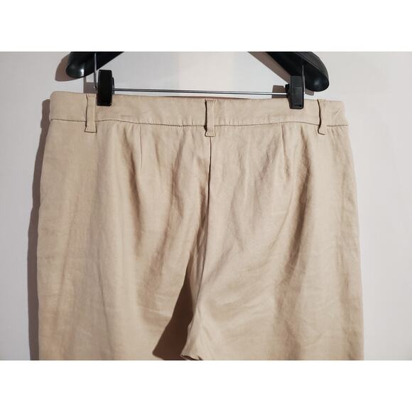 J. Jill Linen Stretch Straight Leg Crop Pants Womens Size 14 Ivory Cream Sand - Picture 5 of 11